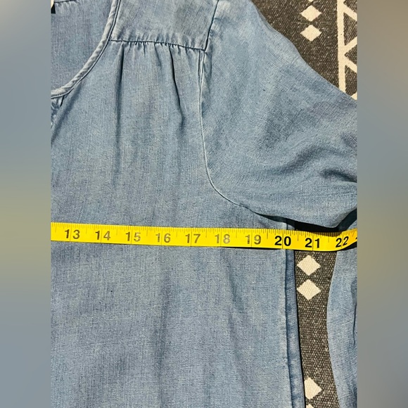 LOFT tie neck mini flounce dress relaxed silhouette ruffle hem long sleeve M - Picture 6 of 9